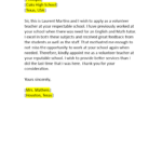 Application For Re Engagement As A Volunteer Teacher