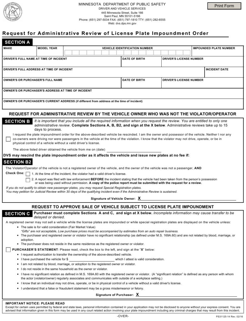 Form PS31125 Download Fillable PDF Or Fill Online Request For