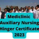 Mediclinic Auxiliary Nursing Hinger Certificate 2023 General Jobs
