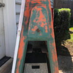 Vintage Sel Oil Service Station Oil Can Island Display Cabinet